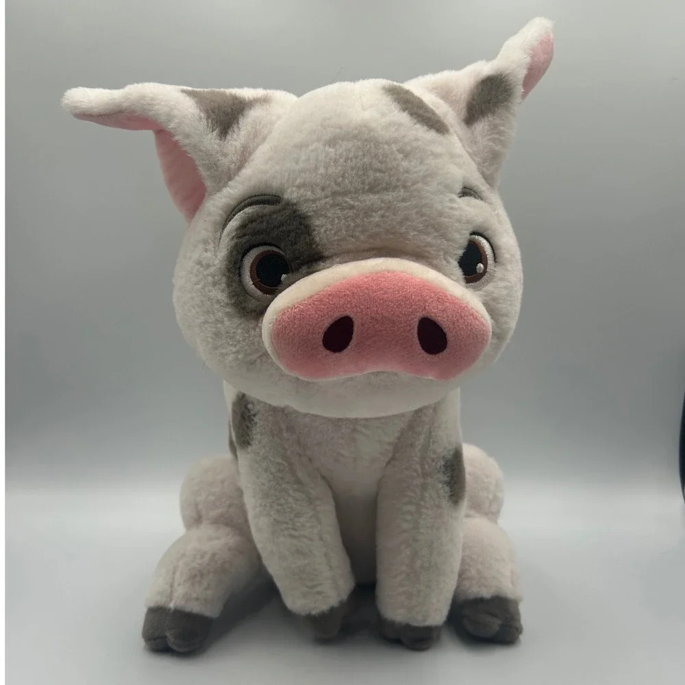 Disney Store Moana Pua Pig Plush Stuffed Animal Grey White Spotted 10 Inch